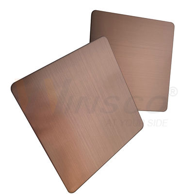 품질  GB 201 304 316 Hairline Stainless Steel Sheet Brown PVD Color Accept Customized 공장