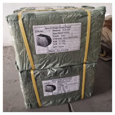 D 모양 무화탄 계단 클립 등급 304 316 스테인리스 스틸 유리 클램프 38.1mm 42.4mm 48.3mm 2' 둥근 레일링