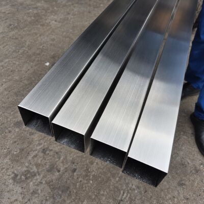 50x50mm 무광 브러시드 스테인리스 스틸 사각 파이프 201 304 316, 1.2–3.5mm 두께