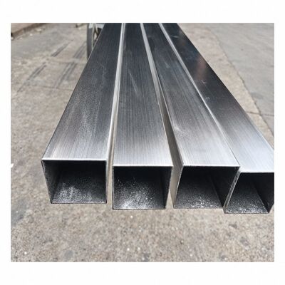 50x50mm 새틴 브러시드 스테인리스 스틸 사각 튜브 ASTM A554 등급 201, 304, 316