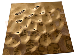 SS 미러 옐로우 브론즈 빅 벌집 엠보싱 시트