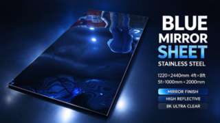 블루 8K 미러 스테인레스 스틸 시트, 1220×2440mm 4피트×8피트, 장식용 Inox 플레이트